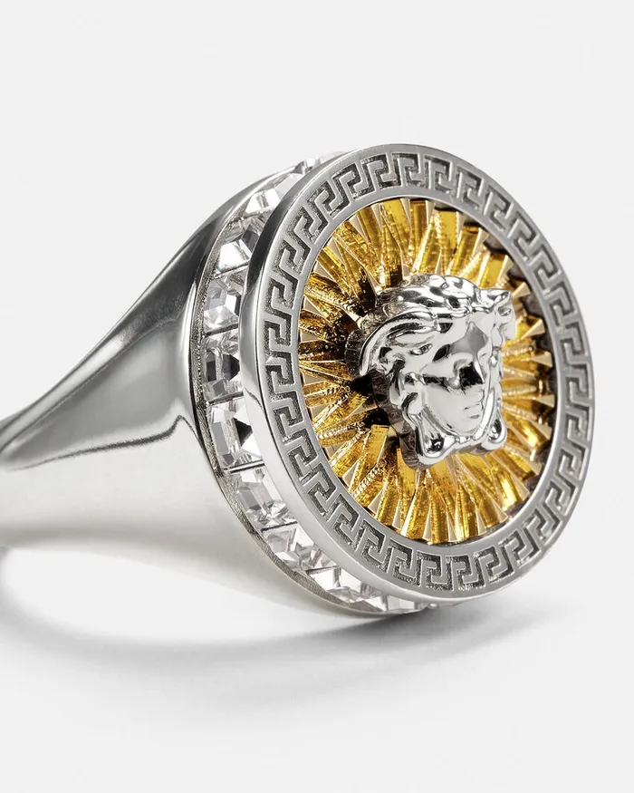 Rings WomenMen Versace Crystal Icon Ring Silvergold