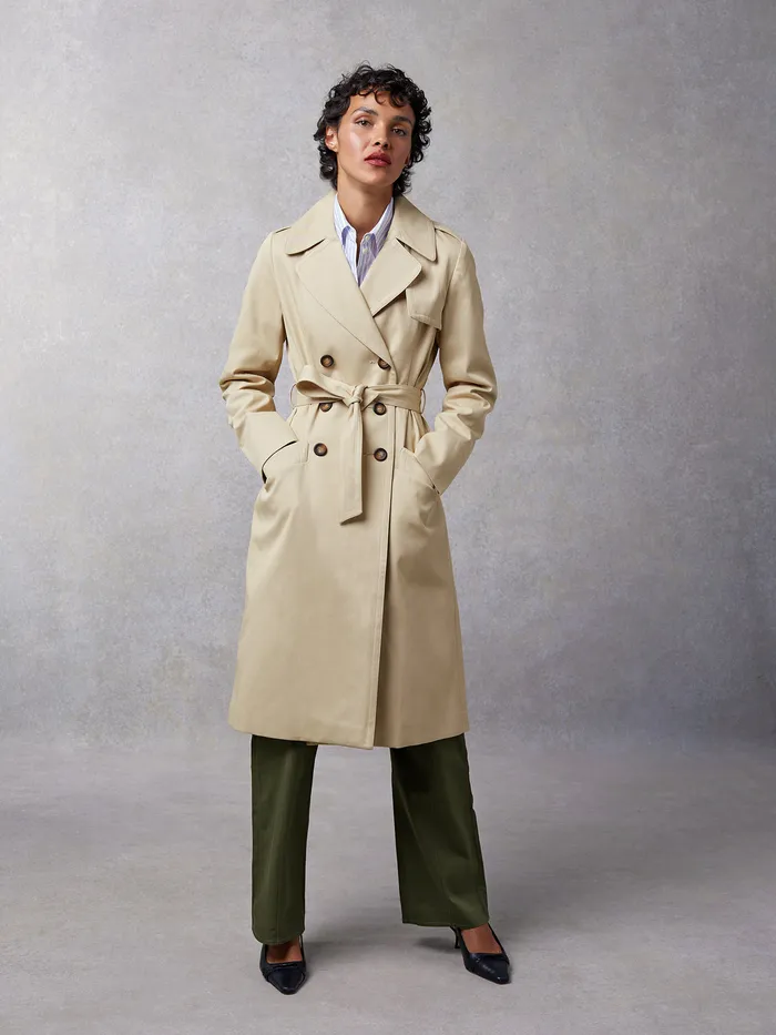 Rouje Adina Trench Coat Uni Sable Women Coats and Jackets