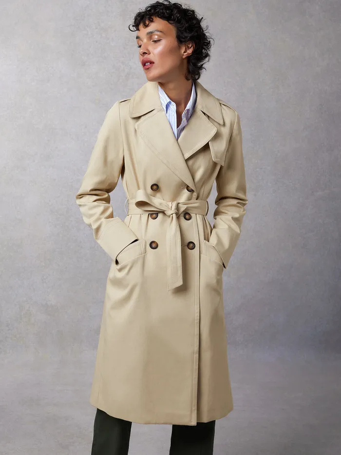 Rouje Adina Trench Coat Uni Sable Women Coats and Jackets