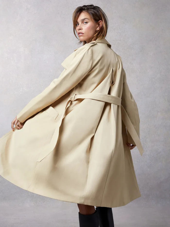 Rouje Adina Trench Coat Uni Sable Women Coats and Jackets