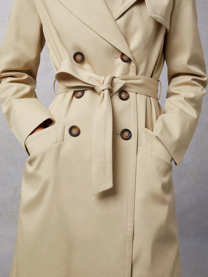 Rouje Adina Trench Coat Uni Sable Women Coats and Jackets