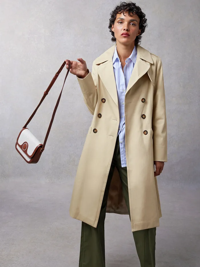 Rouje Adina Trench Coat Uni Sable Women Coats and Jackets