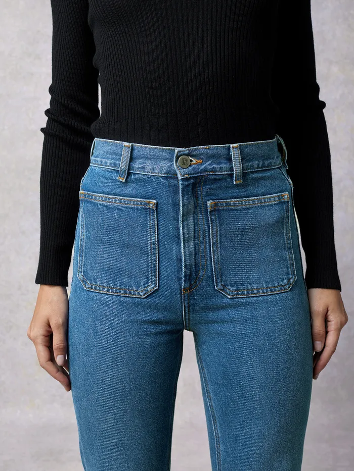 Rouje Belleville Jeans Indigo Double Stoneindigodoublestone Women Bootcut and flare jeans
