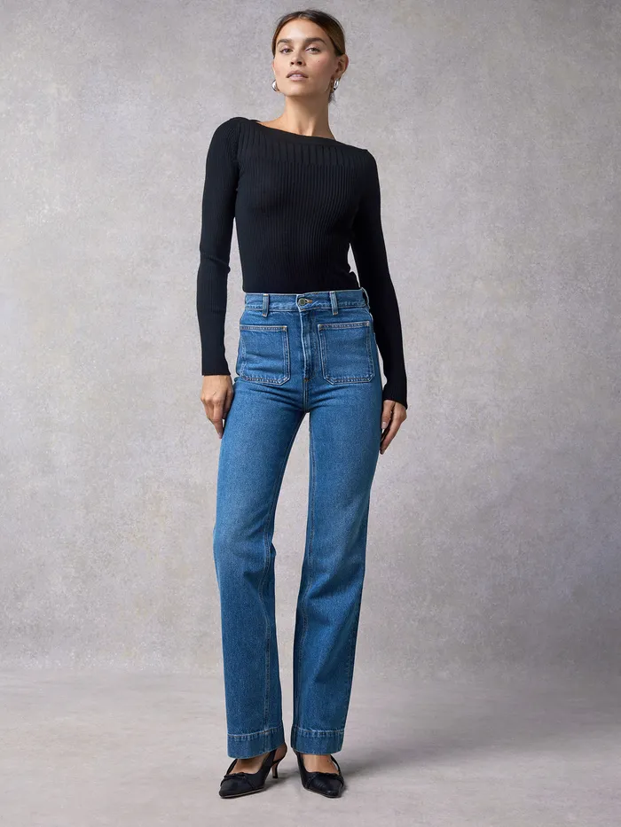 Rouje Belleville Jeans Indigo Double Stoneindigodoublestone Women Bootcut and flare jeans