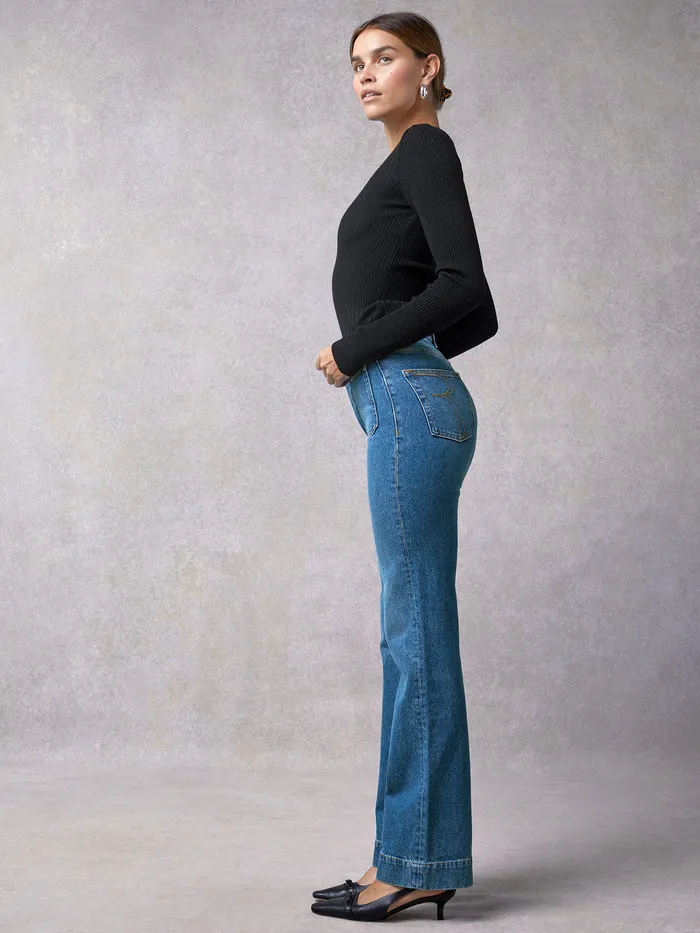 Rouje Belleville Jeans Indigo Double Stoneindigodoublestone Women Bootcut and flare jeans