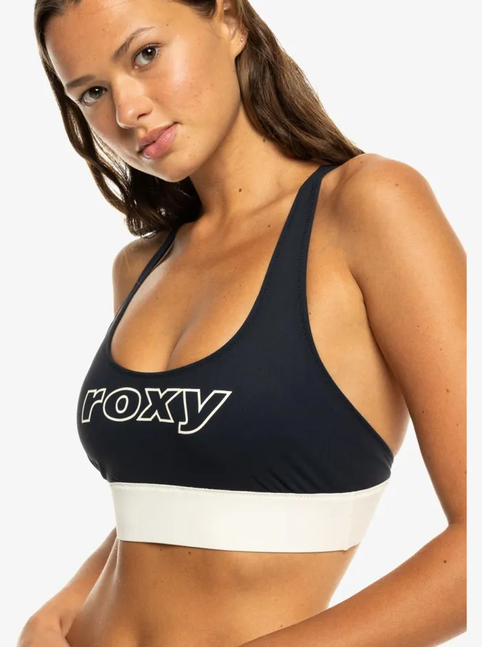 Roxy Active 8211 Full Coverage Bikini Top Anthracite Women Roxy Bikinis