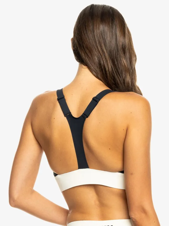 Roxy Active 8211 Full Coverage Bikini Top Anthracite Women Roxy Bikinis