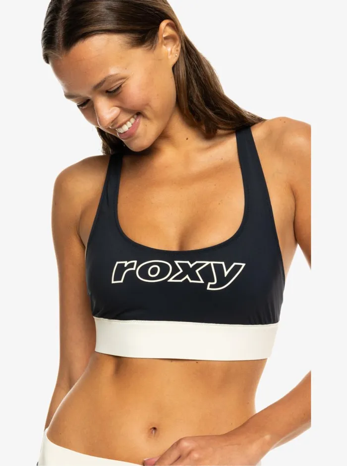 Roxy Active 8211 Full Coverage Bikini Top Anthracite Women Roxy Bikinis