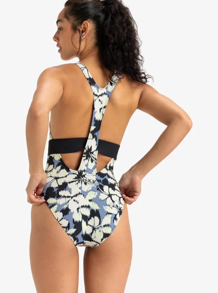 Roxy Active 8211 One Piece Swimsuit Wild Wind Hibiscus Mirage Women Roxy Swimsuits