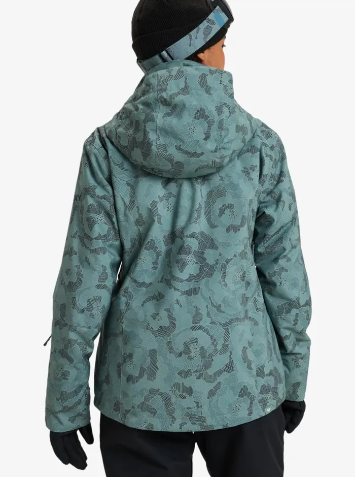 Roxy Jetty 8211 Snow Jacket Lily Pad Sketch Book Women Roxy Jackets and Coats
