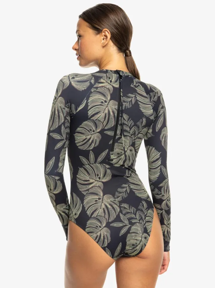 Roxy Pro The Overhead 8211 Long Sleeves OnePiece Swimsuit Anthracite The Palms Wetsuit Women Roxy Rash Vests and Surf Tees