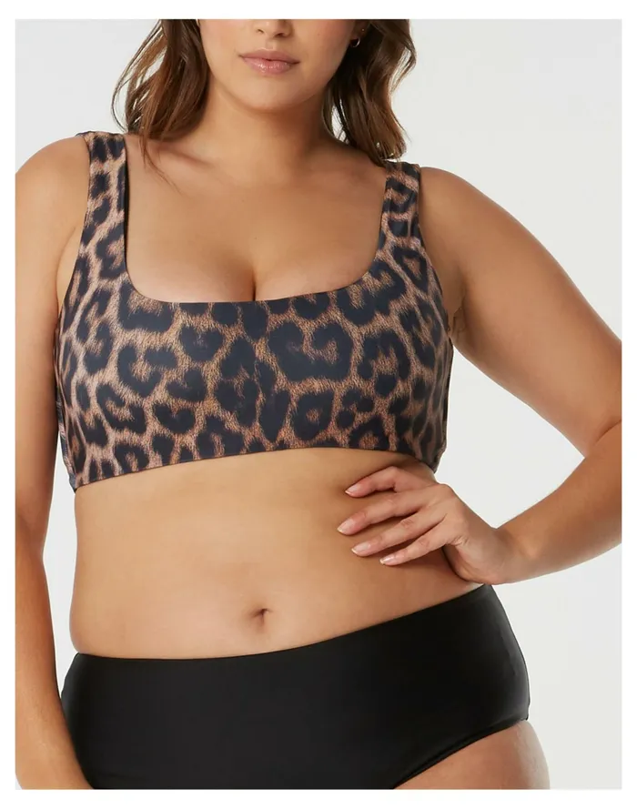 SAINT SOMEBODY Mystery Of Love Bikini Top Leopard Women Madewell Swim
