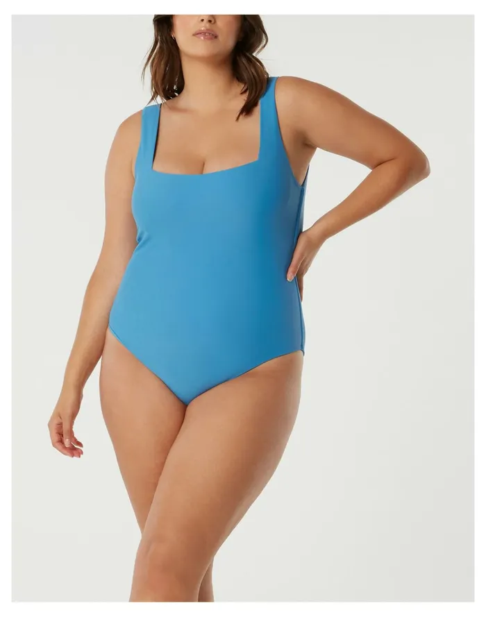 SAINT SOMEBODY Run To Paradise One Piece Sky Blue Women Madewell Swim