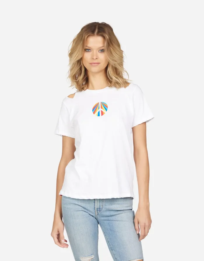 Saleisha Peace Rays White Women039s Lauren Moshi Short Sleeve