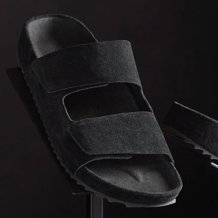 Sandals Women James Perse WomenSINGLEQUOTEADDEDs Double Strap Suede Slide Black Sandals Women James Perse WomenSINGLEQUOTEADDEDs Double Strap Suede Slide Black