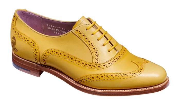 Santina 8211 Yellow Glitter Crust Womens Barker Shoes Womens Oxfords