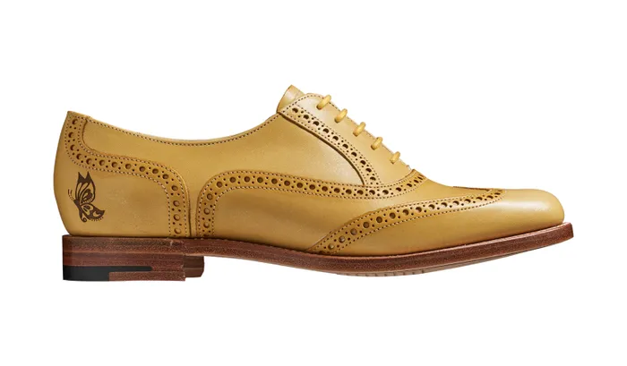 Santina 8211 Yellow Glitter Crust Womens Barker Shoes Womens Oxfords