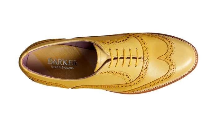 Santina 8211 Yellow Glitter Crust Womens Barker Shoes Womens Oxfords