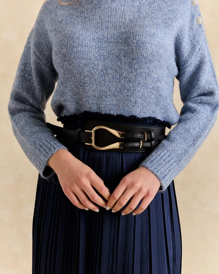 Sash Belt Tormina Black Women Polin Et Moi Belts