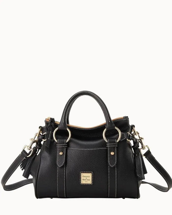 Satchels Women Dooney and Bourke Lucca Leather Satchel With Pocket Black