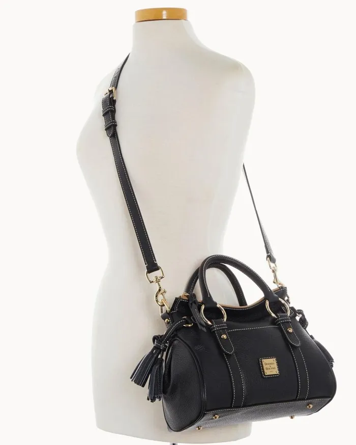 Satchels Women Dooney and Bourke Lucca Leather Satchel With Pocket Black Satchels Women Dooney and Bourke Lucca Leather Satchel With Pocket Black