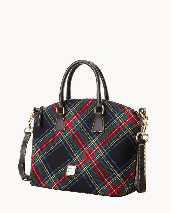 Satchels Women Dooney and Bourke Tartan Domed Satchel Black Satchels Women Dooney and Bourke Tartan Domed Satchel Black