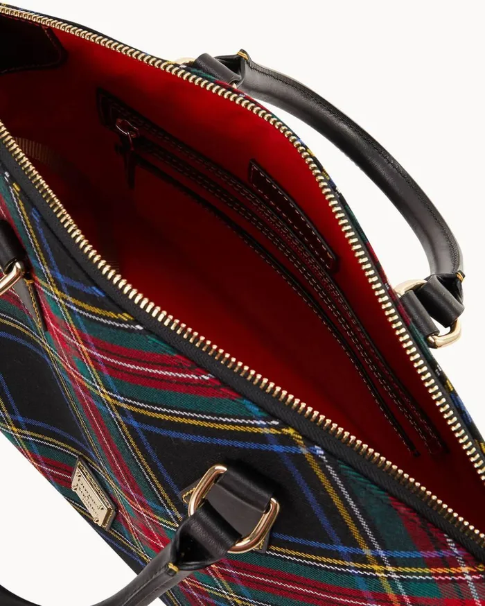 Satchels Women Dooney and Bourke Tartan Domed Satchel Black Satchels Women Dooney and Bourke Tartan Domed Satchel Black