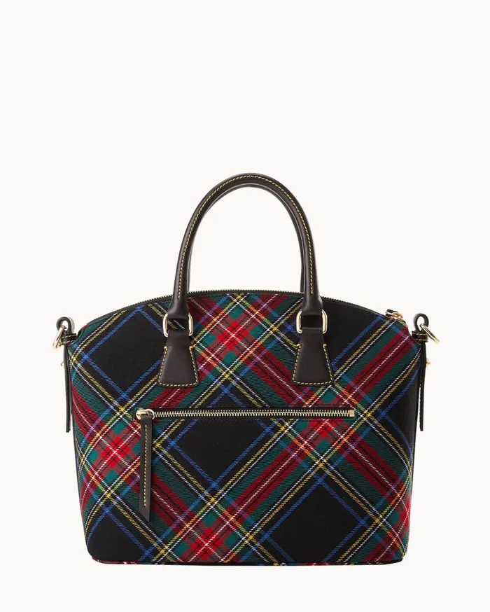 Satchels Women Dooney and Bourke Tartan Domed Satchel Black Satchels Women Dooney and Bourke Tartan Domed Satchel Black