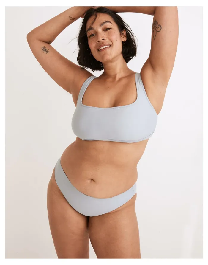 Second Wave Balconette Bikini Top Dusty Pool Women Madewell Swim