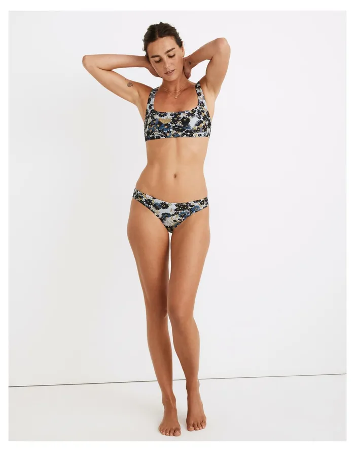 Second Wave Classic Bikini Bottom In Daisy Reverie Dusty Pool Women Madewell Swim