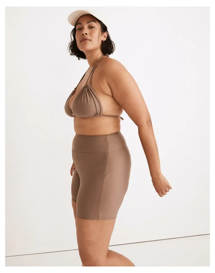 Second Wave Ruched String Bikini Top Castle Rock Women Madewell Swim Second Wave Ruched String Bikini Top Castle Rock Women Madewell Swim