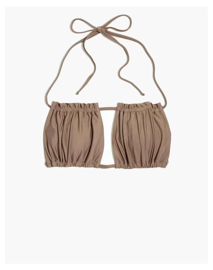 Second Wave Ruched String Bikini Top Castle Rock Women Madewell Swim Second Wave Ruched String Bikini Top Castle Rock Women Madewell Swim