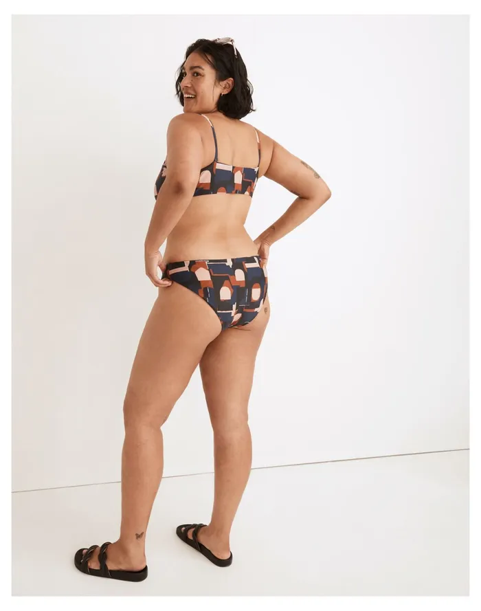 Second Wave Spaghetti Strap Bandeau Bikini Top In Color Collage Twilight Women Madewell Swim Second Wave Spaghetti Strap Bandeau Bikini Top In Color Collage Twilight Women Madewell Swim