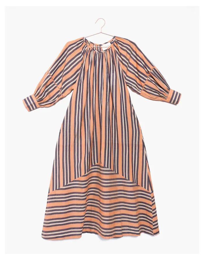 Seek Collective Thistle Maxi Dress In Stripe Play Orange Multi Women Madewell Dresses