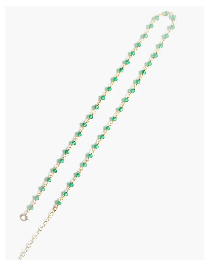 Seree Hannah Skinny Beaded Choker Necklace Green Women Madewell Necklaces