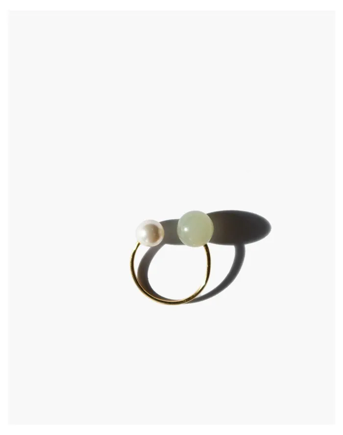 Seree Nata Pearl Jade Sling Ring Light Green Women Madewell Rings