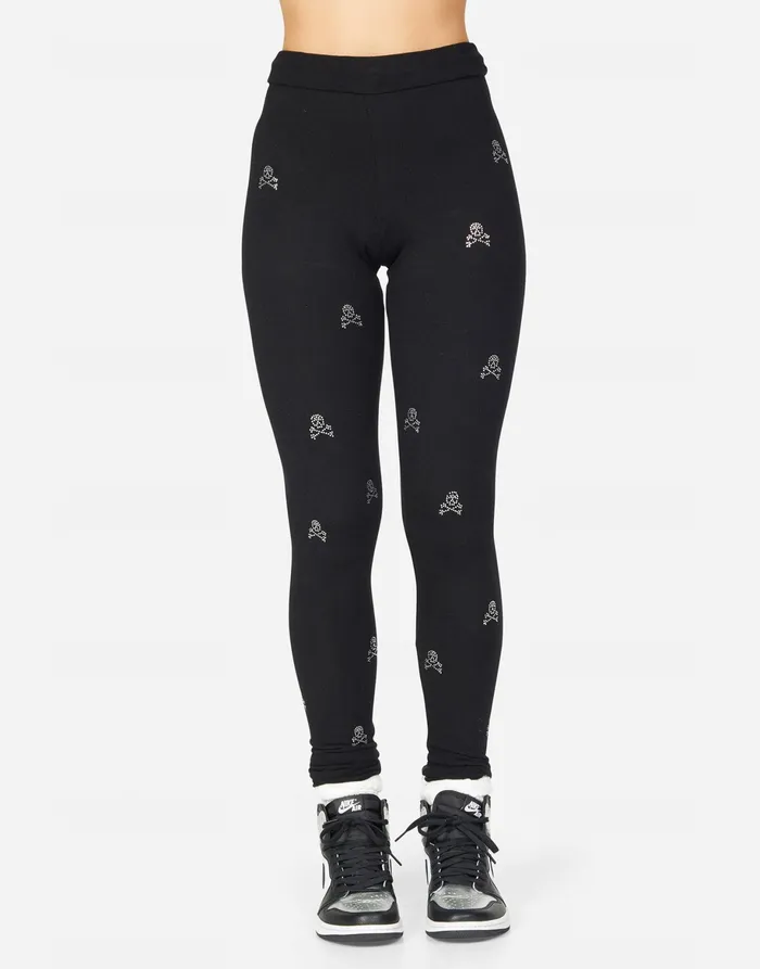 Shae Mini Crystal Cross Bone Skulls Black Women039s Lauren Moshi Leggings