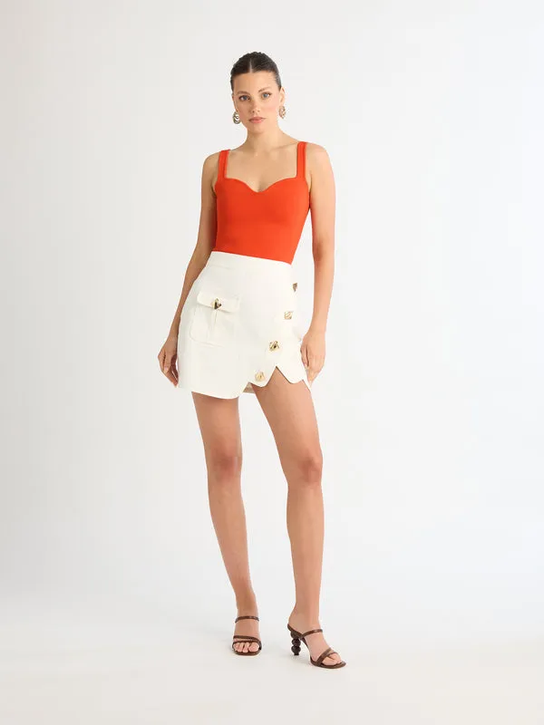 SHEIKE Mini Skirts Women REPUBLIC DENIM SKIRT White