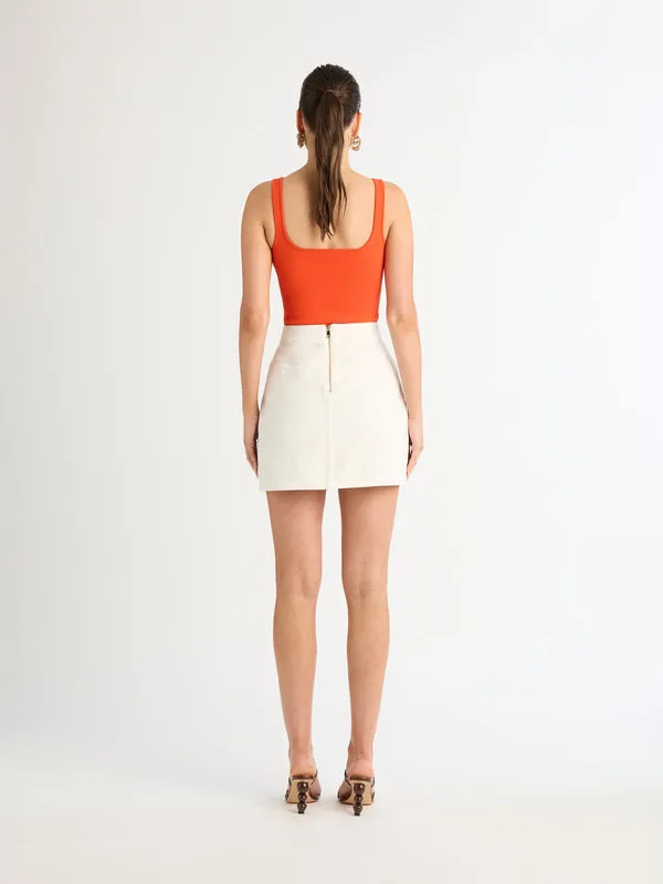 SHEIKE Mini Skirts Women REPUBLIC DENIM SKIRT White SHEIKE Mini Skirts Women REPUBLIC DENIM SKIRT White