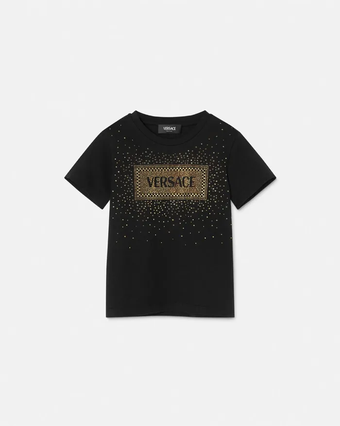 Shirts and Tshirts Kids Versace Crystal 03990s Vintage Logo TShirt Black