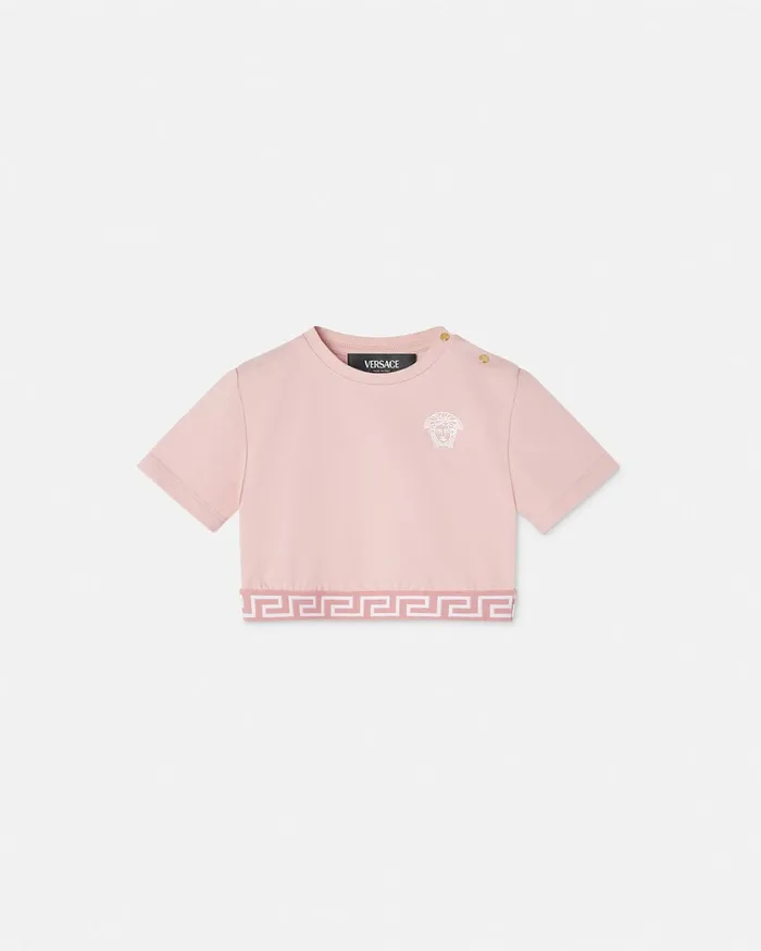 Shirts and Tshirts Kids Versace Greca Baby TShirt Light Pink