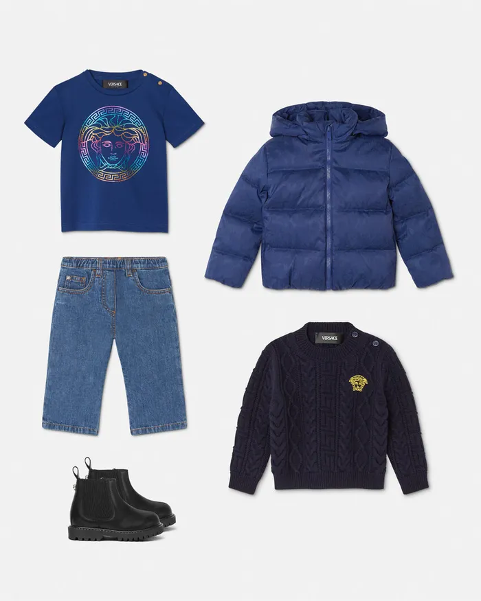 Shirts and Tshirts Kids Versace Medusa Baby TShirt Blue