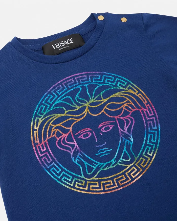 Shirts and Tshirts Kids Versace Medusa Baby TShirt Blue