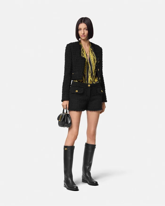 Shirts and Tops Women Versace La Coupe Des Dieux Draped Bodysuit Black