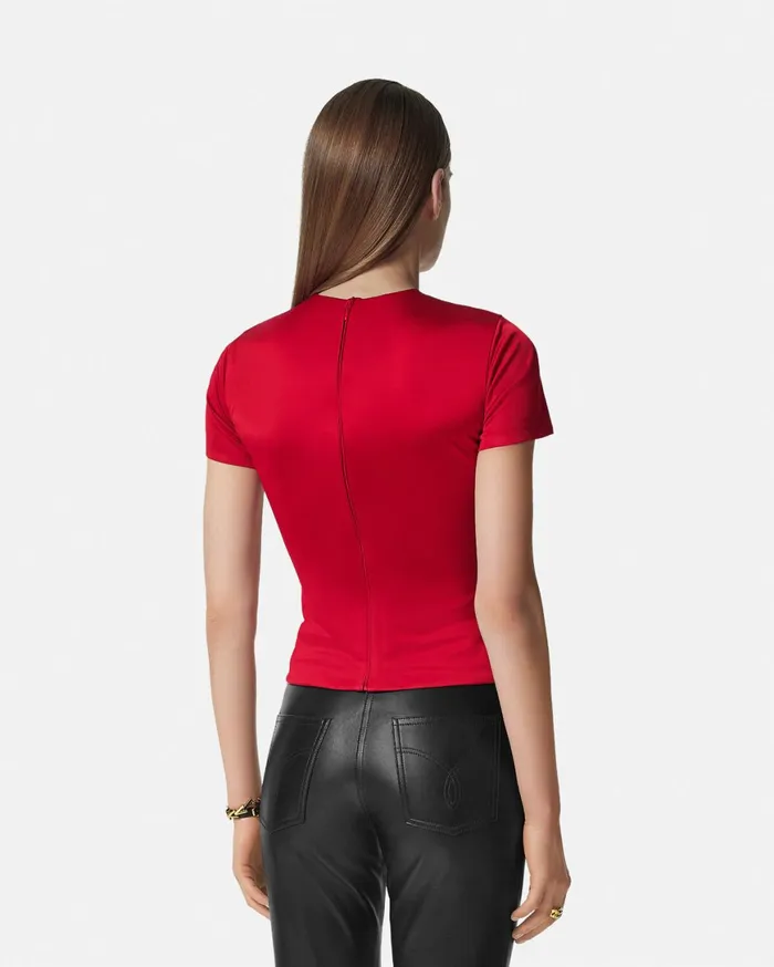 Shirts and Tops Women Versace Safety Pin Gathered Top Red