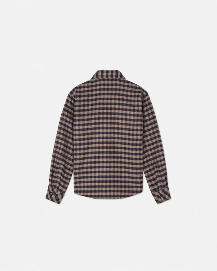 Shirts Kids Versace Checked Flannel Overshirt Brown
