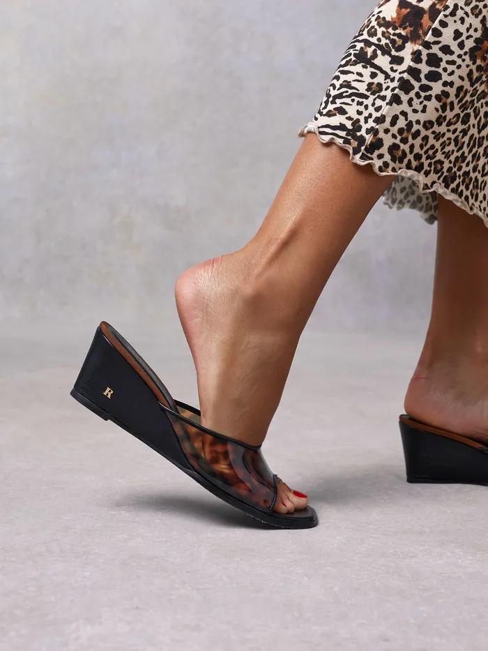 Shoes Natty Mules Tortoise Noir Rouje Women