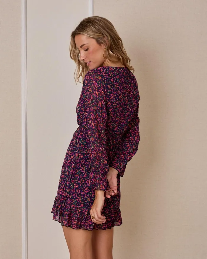 Short Dress Flora Raspberry Women Polin Et Moi Dresses And Jumpsuits