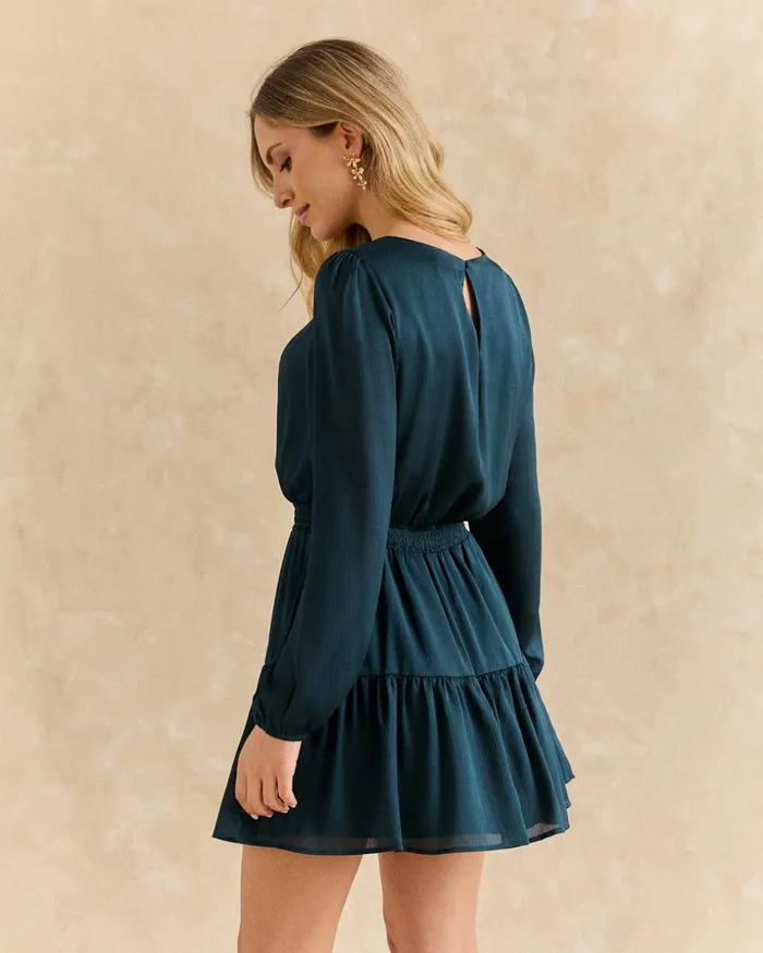 Short Dress With Elastic Waist Green Forest Women Polin Et Moi Dresses And Jumpsuits