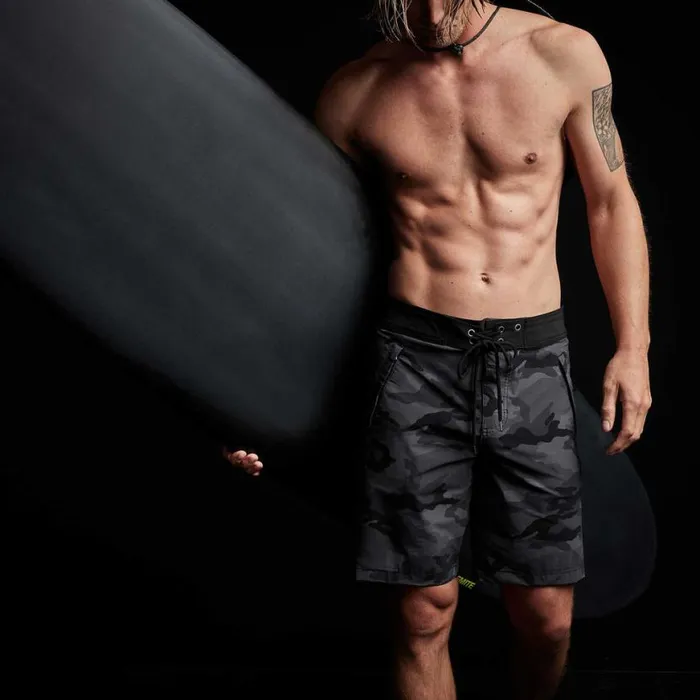 Shorts Men James Perse Camo Zip Pocket Boardshort Black Sea Camoblack